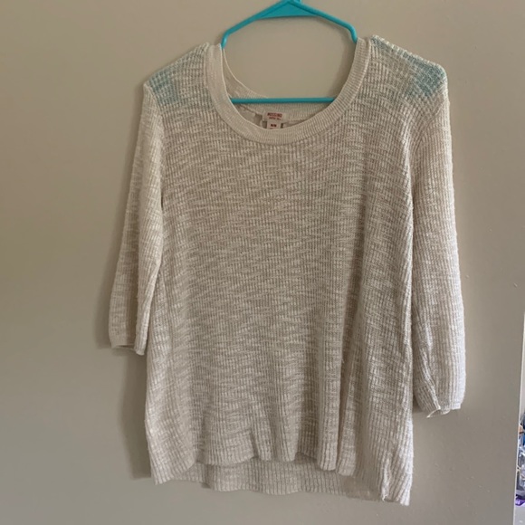 Mossimo Supply Co Size M cream sweater blouse with lace back - Picture 1 of 4